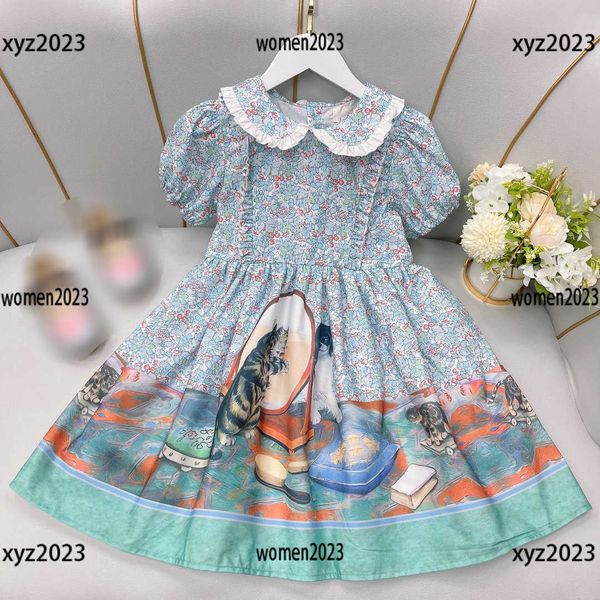 

girls dress kids designer clothes lapel design baby dress size 100-150 summer skirt new product april07, Red;yellow
