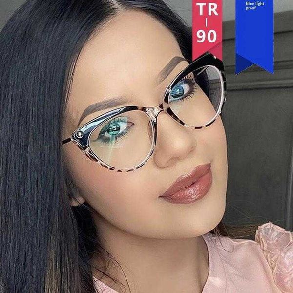 

cat eye rivet plain glasses anti blue ray frame street scatwalk concave shape
