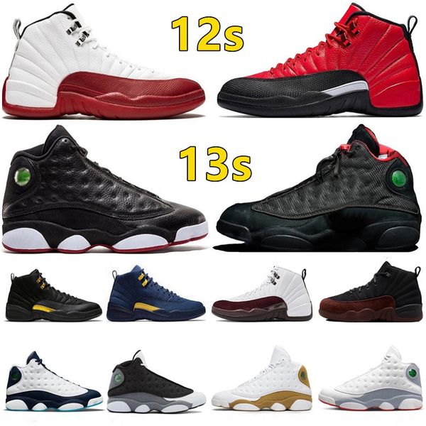 

jumpman 12 13s mens basketball shoes 12s cherry reverse flu game a ma maniere x black white b.i.g. biggie playoffs flint men trainers sports