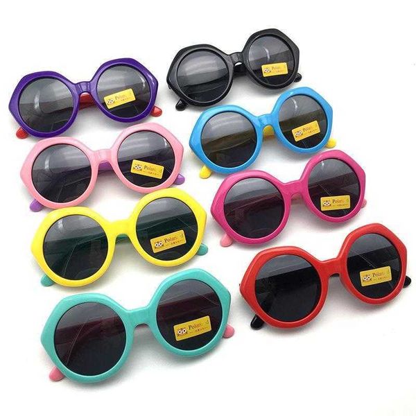 

polygon polarized kids sunglasses boy and girl baby glasses silicone uv, Blue