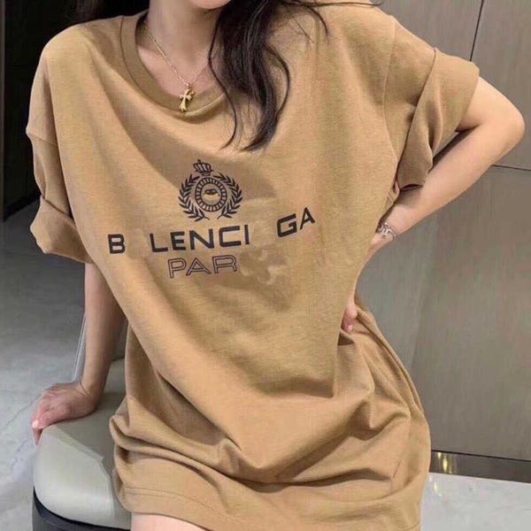 

designer new women t shirt high edition 2023 summer family maisui crown print os loose sleeve t-shirt, White;black
