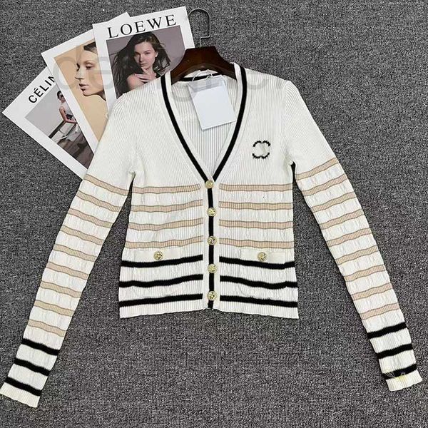 

women's sweaters designer early autumn new product chic french v-neck slim fit embroidery contrast knitted cardigan coat temperament p2, White;black