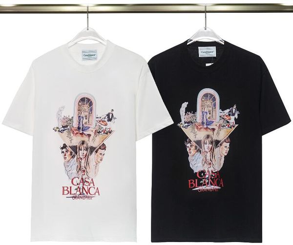 

classical white black casa designer t shirt summer short sleeve premiere cuban casablanca men women tshirt tee mens clothes