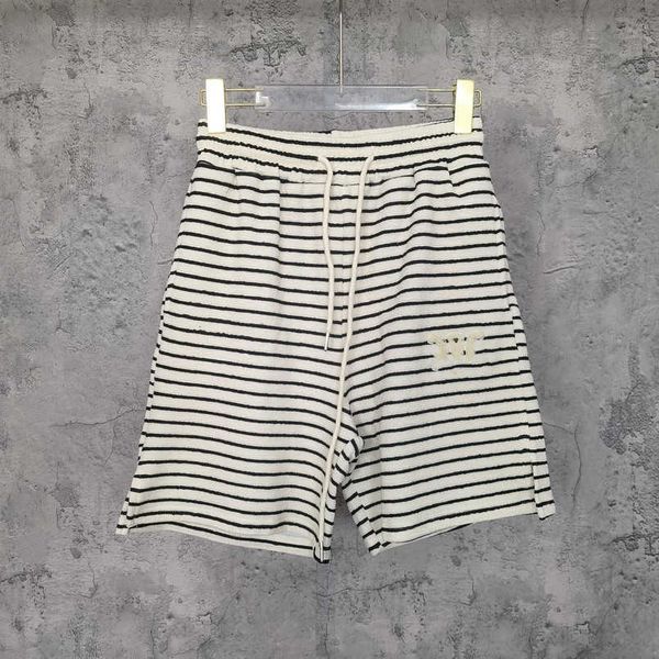 

2023 womens designer t shirt tracksuit shirt high edition 2023 summer embroidery contrast stripe knitted shorts women, Black
