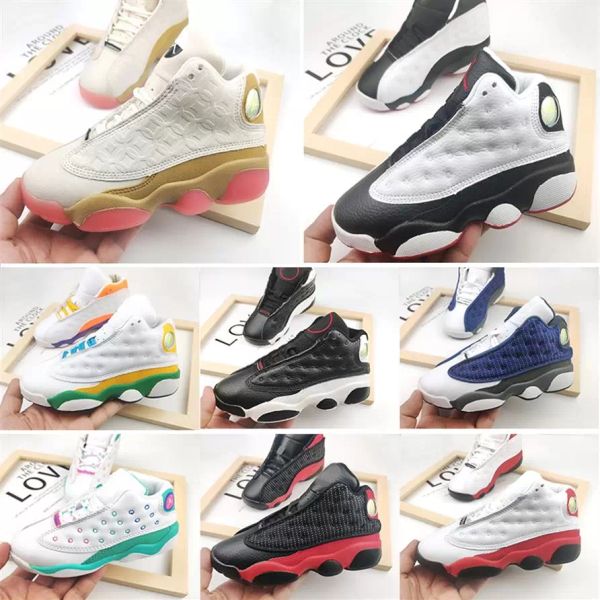 

baby jumpman 13 kids basketball shoes youth children athletic 13s sports sho for boy girls white black size 28-35291w
