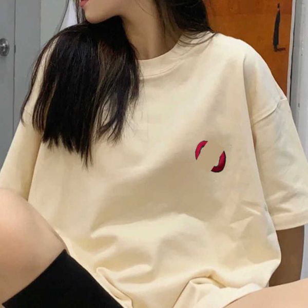 

womens designer t shirt correct version differentiation market embroidered sleeve t-shirt matching loose tee xxl, White;black