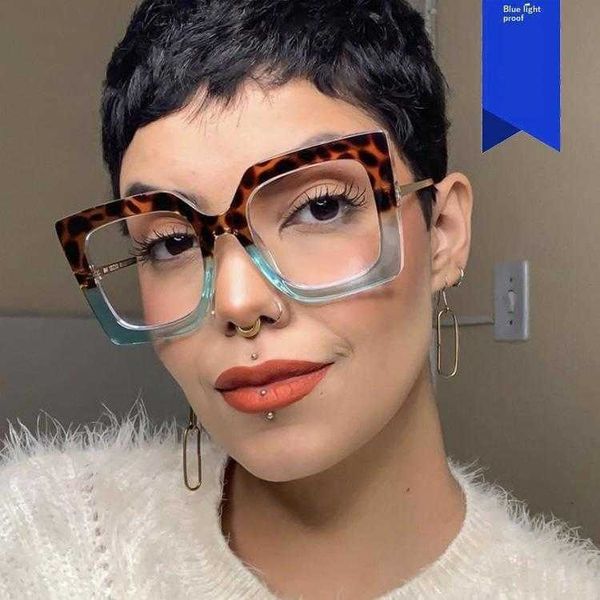 

fashion glasses frame square anti blue light female big rim plain trendy