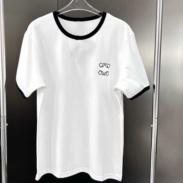 

2023 new women's tshirt summer edition classic luojia simple versatile round neck sleeve t-shirt, White