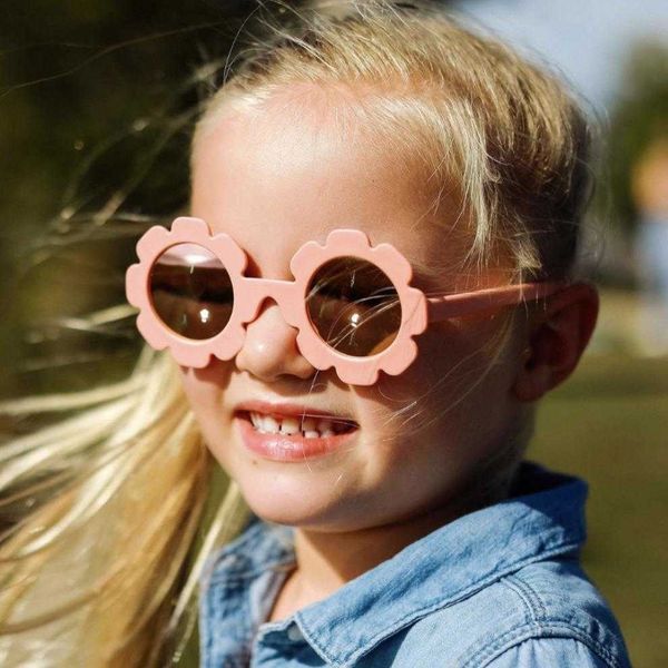 

ins internet celebrity sunflower sunglasses childrens western style baby, Blue