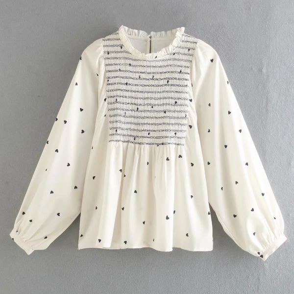 

women's blouses shirts women's fashion printed patchwork shirt casual women's lantern sleeve shirt women's loose blusas, White