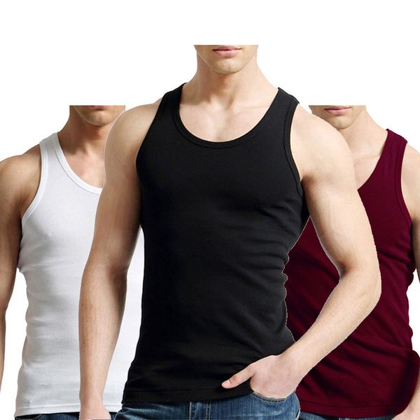 

men' tank 2 pcslot tank men 100% cotton solid vest male breathable sleeveless slim casual undershirt mens gift 230410, White;black