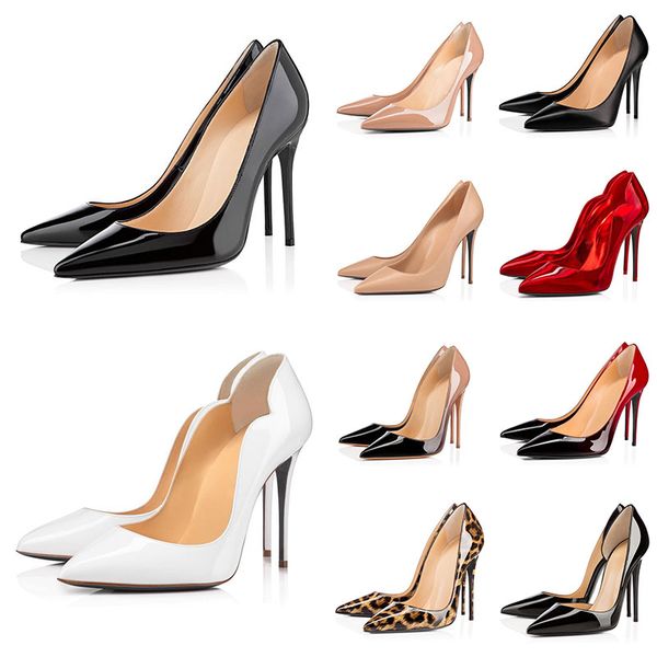 

2023 womens designer luxurys heels women dress shoes so kate high heel patent leather gradient fashion round pointed toes pumps rubber loafe, Black