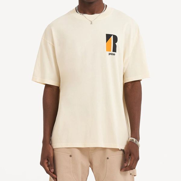 

23ss short sleeve cotton tee plus size usa summer decade vintage t shirt streetwear europe spring skateboard men tshirt, Black;brown