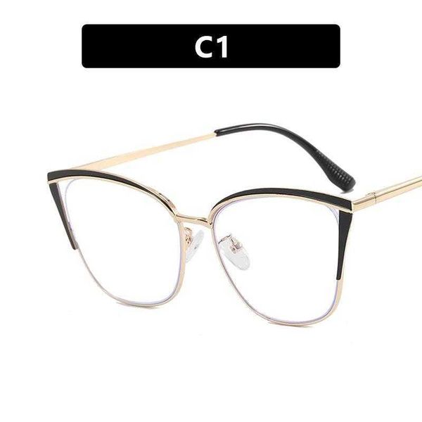 

metal eyebrow glasses frame anti blue light plain ins personalized and slim