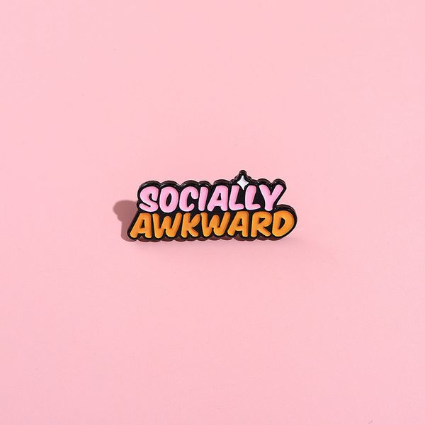 

socially awkward brooch cute anime movies games hard enamel pins collect metal cartoon brooch backpack hat bag collar lapel badges, Blue