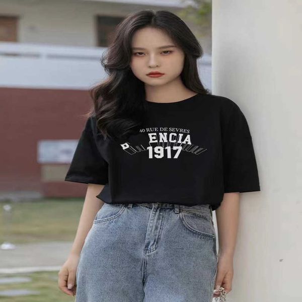 

2023 new designer womens t shirt high-end high edition family spring/summer 1917 - 3d classic letter print sleeve t-shirt, White