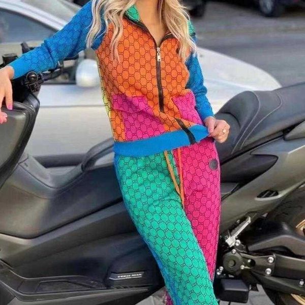 

luxury designer women t shirt shirt tracksuits harem pant knitted woman 2/two pieces letter sportwear clothes suits, Gray