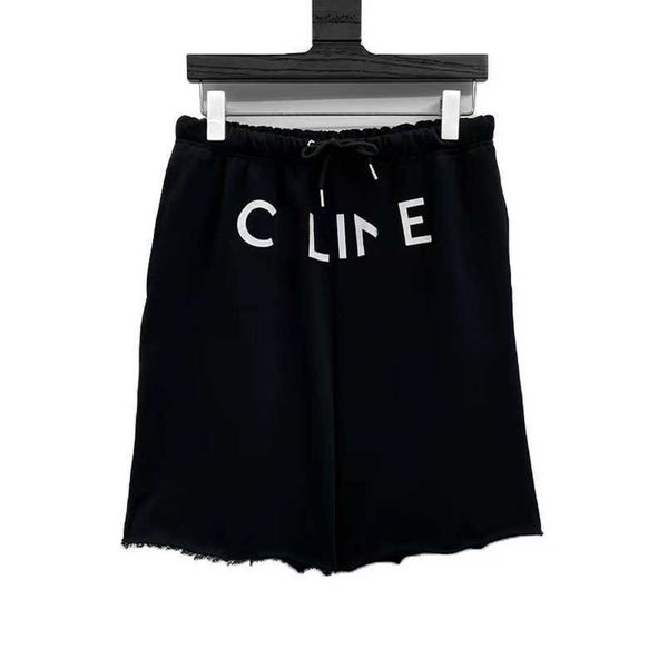 

womens designer t shirt tracksuit shirt high edition classic basic letter print versatile loose shorts capris, Black