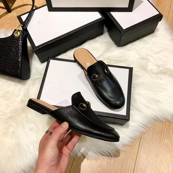 

selling women color single shoes spring new style baotou semi-trailer muller shoes fashion flat bottom wear beach sandals, Black