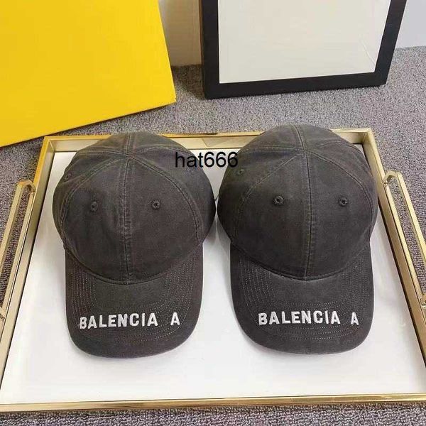 

b family new wash denim baseball cap letter embroidery fashion brand cap, Blue;gray