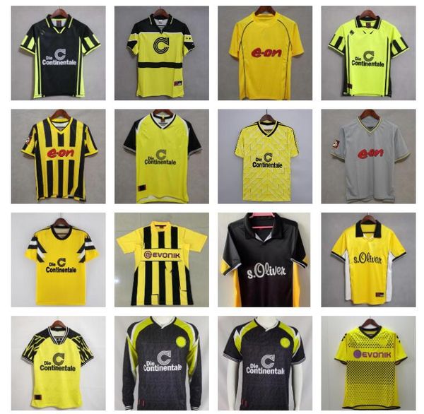 

dortmund retro soccer jerseys 88 89 94 95 1996 97 98 2000 2001 2011 12 2013 vintage football shirt reus borussia moller koller lewandowski 1, Black;yellow