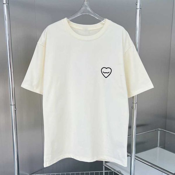 

designer summer women t shirt 2023 summer high edition loose simple versatile couple round neck sleeve t-shirt, White