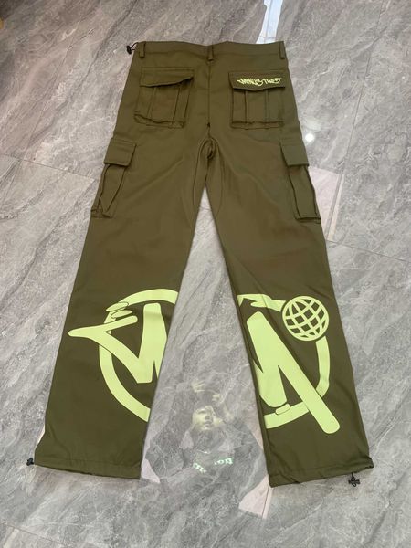 

fashion minustwo cargos hip hop letter printed cargo pants casual high street trousers us uk men women skateboard clothes 2023, Black