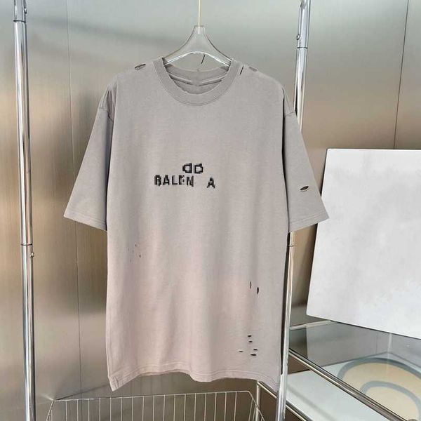 

womens designer t shirt 2023 summer high edition li loose simple letter couple old sleeve t-shirt, White