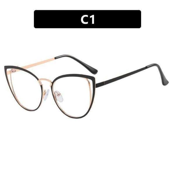 

triangle cat eye hollow out plain glasses anti blue light frame ins