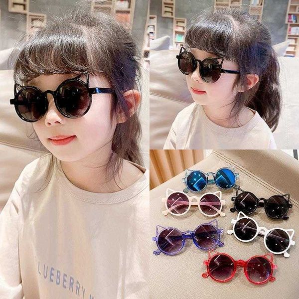 

cat ears childrens sunglasses fashion personalized uv protection cute baby, Blue