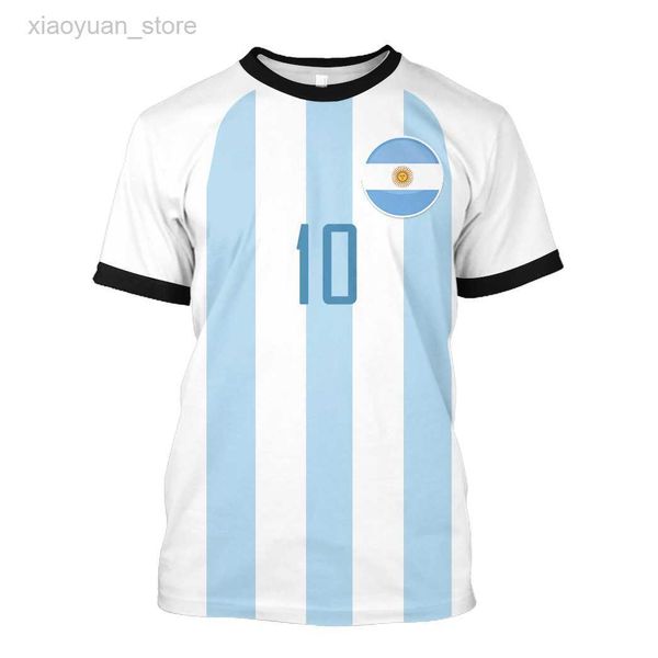 

men's t-shirts argentina men's football t-shirt harajuku uniform summer t-shirt 3d printed short sleeve football t-shirt m230409, White;black
