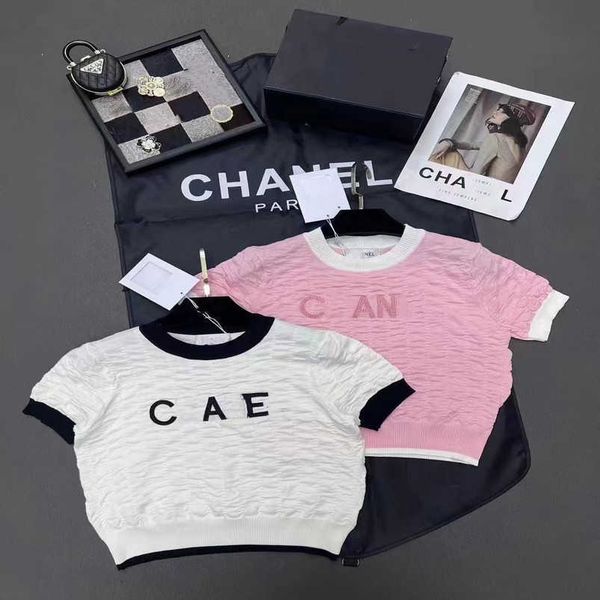 

womens designer t shirt spring/summer small fragrant style age reducing round neck panel sleeve t-shirt women, White;black
