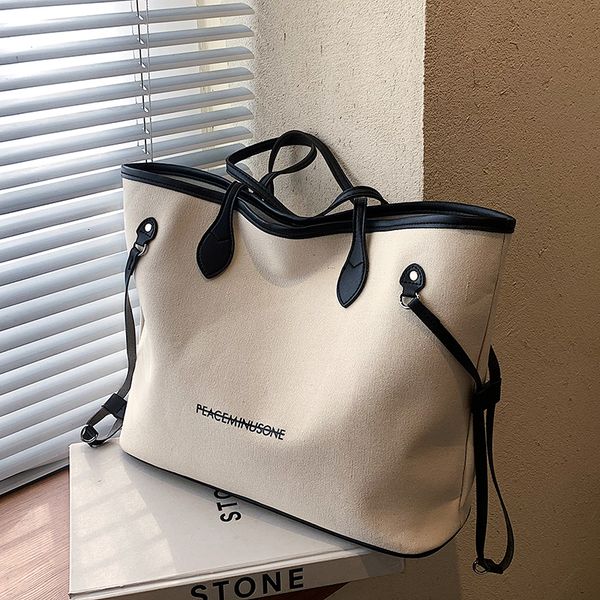 

evening bags vintage style women's bag canvas large bag large capacity fashion shoulder bag work tote bag underarm bag 230410