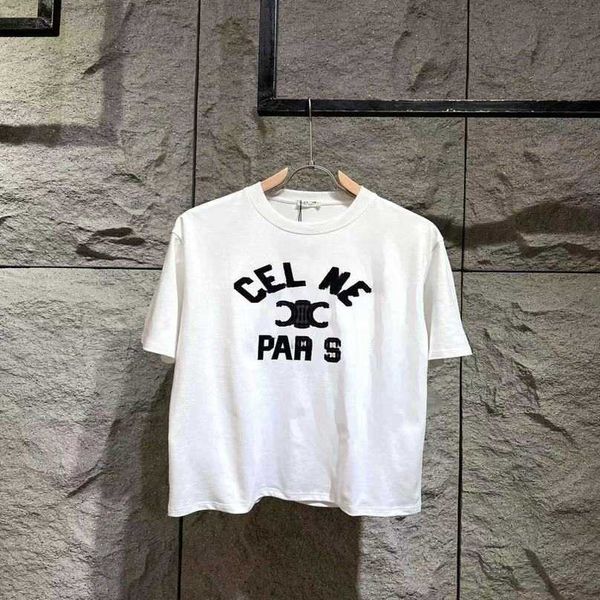 

luxury designer women t shirt shirt 23 spring/summer classic embroidery letter sleeve printed white t-shirt casual versatile girl