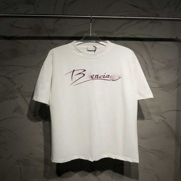 

luxury designer women t shirt shirt correct summer style family signature letter print tear pattern loose fit sleeve, White;black