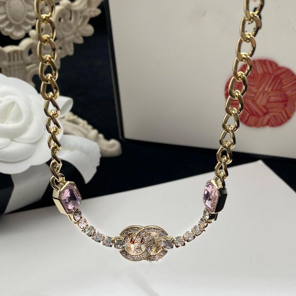 

23luxury fashion necklace designer bracelet women pink diamond gemstone set birthday party wedding engagement, Silver