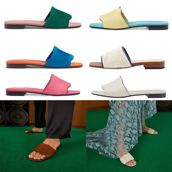 

new style women slippers casual sandals luxury gladiator fashion summer leather genuine flat heel outside matching indoor slides woman slide, Black