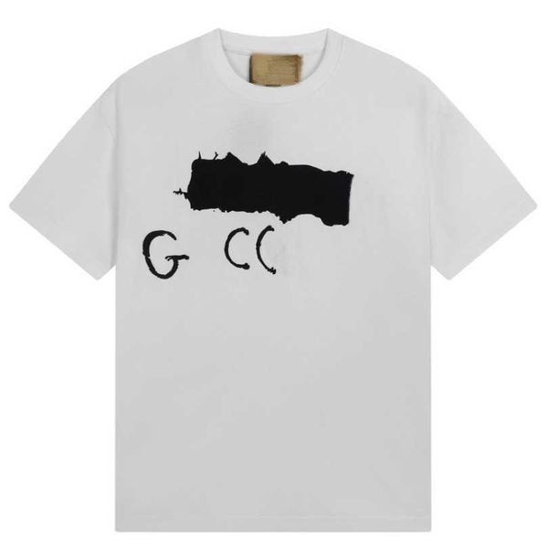 

2023 new women's tshirt shirt quality summer individualized english couple loose fit sleeve t-shirt, White;black