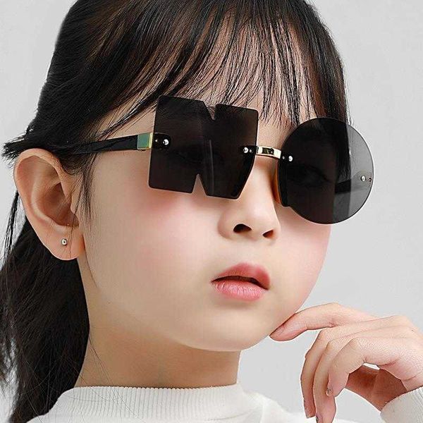 

childrens creative trimming no sunglasses fashion ocean lens rimless trend, Blue