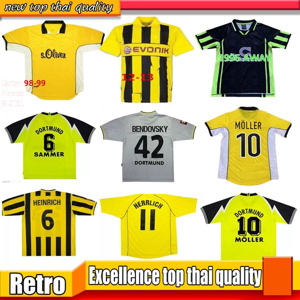

dortmund retro soccer jerseys reus borussia vintage football shirt 96 97 98 99 00 01 02 11 12 13 moller koller lewandowski 110th 88 89 94 95, Black;yellow