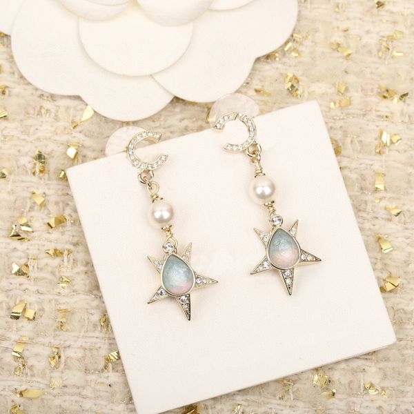 

luxury quality charm drop earring with nature shell beads diamond hollow design pendant necklace have box stamp ps7702a, Golden