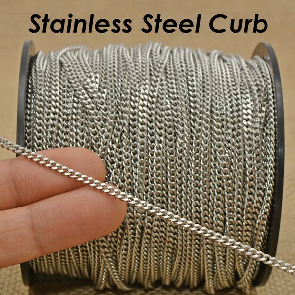 

other 10 meters stainless steel chain tarnish gold silver bulk curb by the length yard foot spool for jewelry making 230410