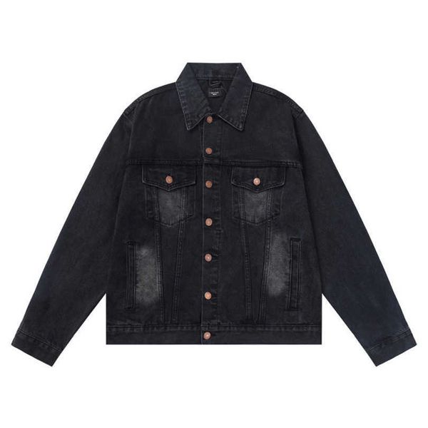 

2023 new women's tshirt shirt version graffiti hand-painted letter denim jacket coat casual couple, Black;brown
