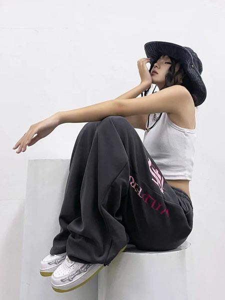 

women's pants s houzhou women sweatpants harajuku baggy hip hop joggers streetwear korean fashion y2k female wide leg trousers casual v, Black;white