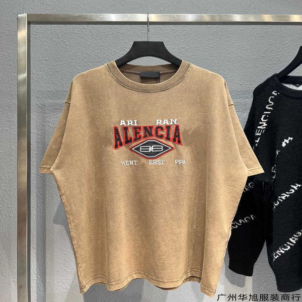 

2023 new designer womens t shirt high-end shirt the correct version of english alphabet fine embroidered couple, White;black