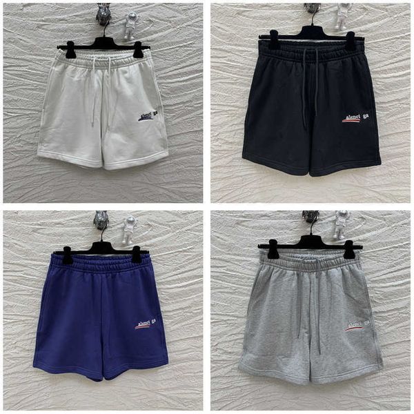 

2023 womens designer t shirt tracksuit shirt high edition family coke series net red same style embroidery letter loose shorts capris, Black