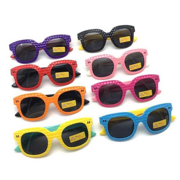 

square polarized kids sunglasses boy and girl baby glasses silicone uv, Blue