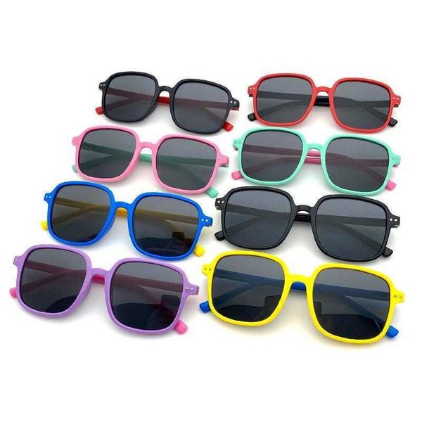 

polarized kids sunglasses boy and girl baby glasses silicone sun box 7211, Blue
