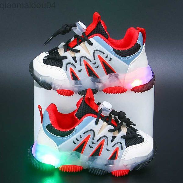 

athletic outdoor autumn new baby led shoes baby boys glowing light up sports shoes infant first walkers baby girls luminous sneakers aa23041, Black