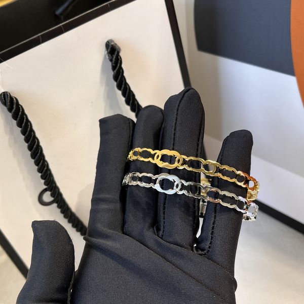

18k gold 925 silver bangle bracelet designer spring love cuff bracelet luxury women's stainless steel bracelet romantic design jewelry, Black